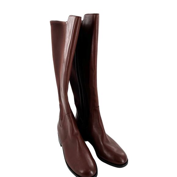Cole Haan Noelle Riding Boots 5.5 Brown NWOT Leather Tall Knee High Academia - Picture 6 of 12